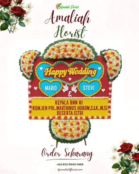 Papan Bunga Pernikahan Lajing